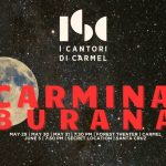 Carmina Burana artwork with moon and starfield for Forest Theater and Santa Cruz dates.